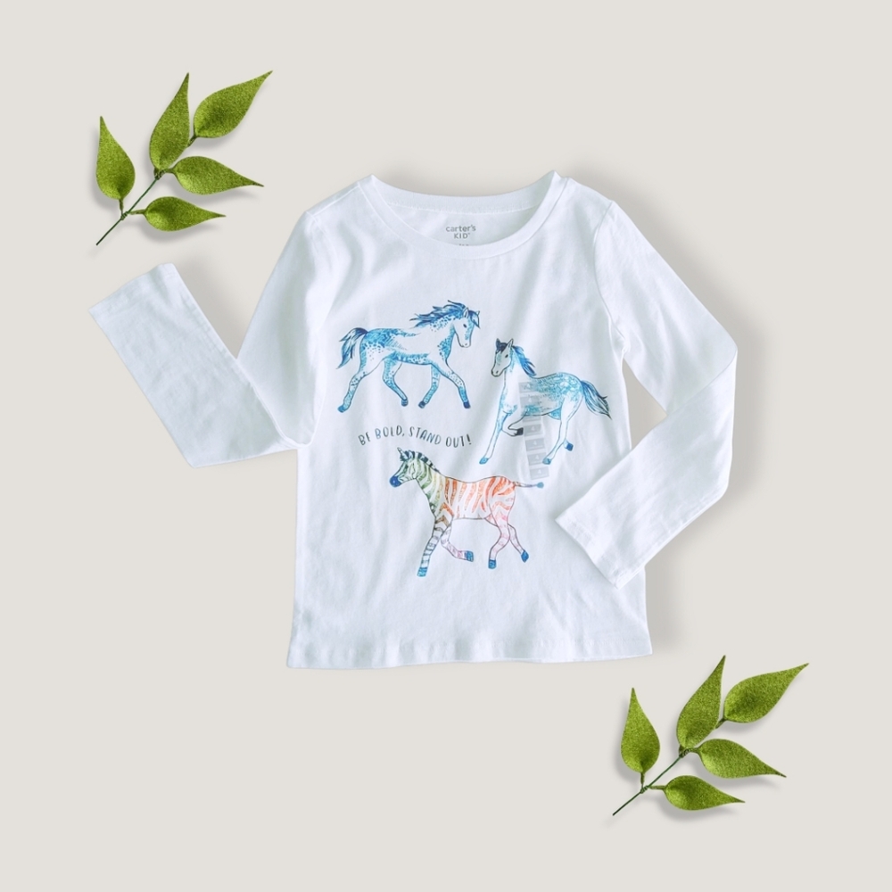 Carter's Girl's Stand Out Multicolor Zebra T-Shirt